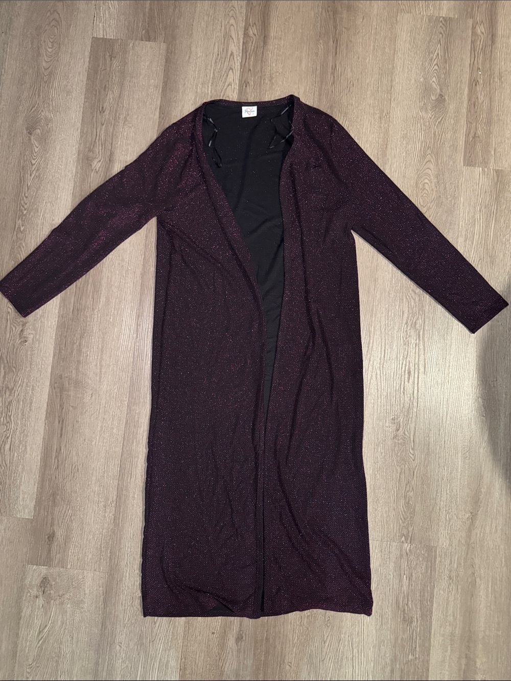 Long Open-Front Sparkle Cardigan
